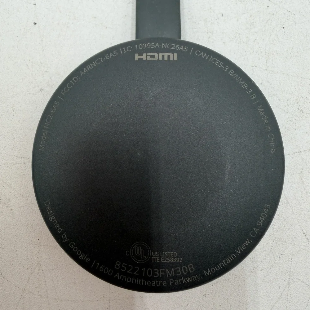 Google Chromecast Model NC2-6A5 HDMI Black 2nd Device Only